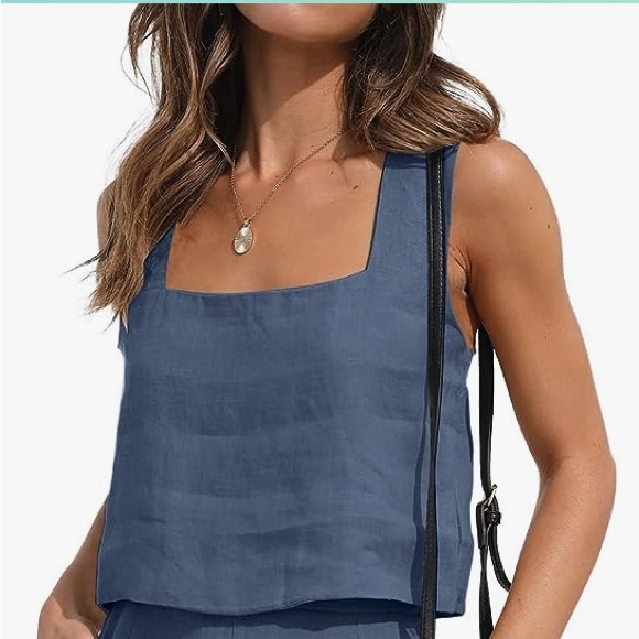 Tops - NWT Linen Boxy Tank